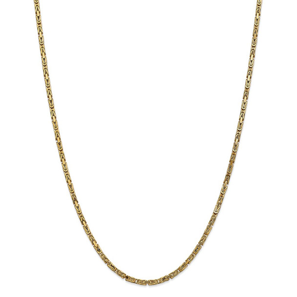26" 14k Yellow Gold 2.5mm Byzantine Chain Necklace