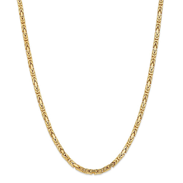 26" 14k Yellow Gold 4mm Byzantine Chain Necklace