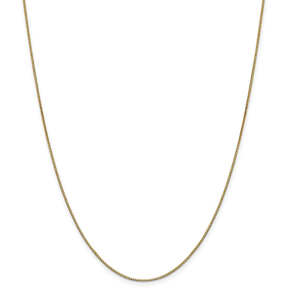 22" 14k Yellow Gold .9mm Box with Lobster Clasp Chain Necklace