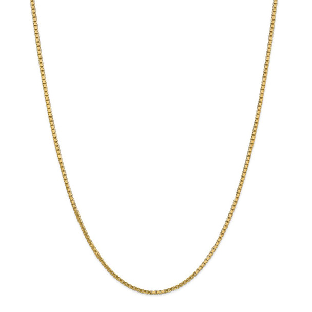 22" 14k Yellow Gold 1.9mm Box Chain Necklace