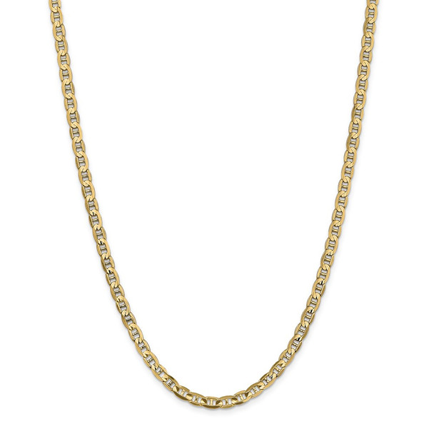 26" 14k Yellow Gold 4.5mm Concave Anchor Chain Necklace