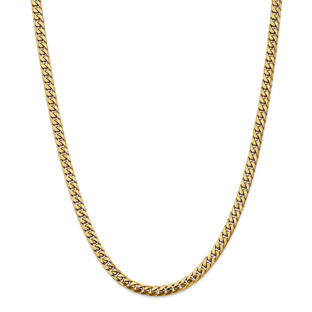 22" 14k Yellow Gold 5mm Solid Miami Cuban Chain Necklace