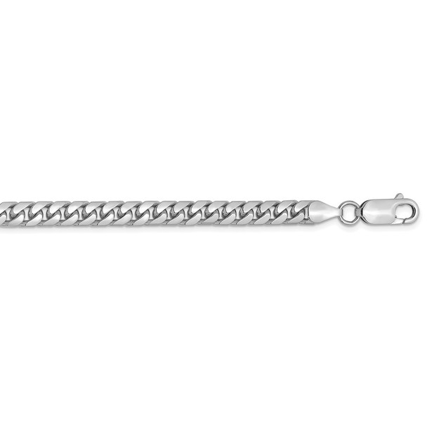 24" 14k White Gold 5mm Solid Miami Cuban Chain Necklace