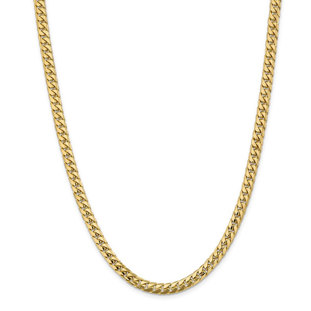 22" 14k Yellow Gold 5.5mm Solid Miami Cuban Chain Necklace