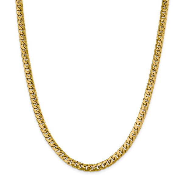 28" 14k Yellow Gold 6.25mm Solid Miami Cuban Chain Necklace