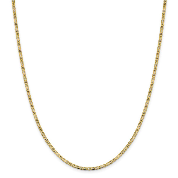 22" 14k Yellow Gold 2.4mm Concave Anchor Chain Necklace