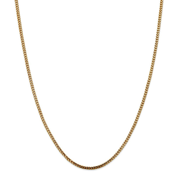 26" 14k Yellow Gold 2.5mm Franco Chain Necklace