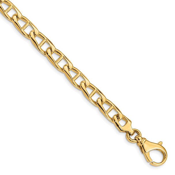 8" 14k Yellow Gold 6.9mm Hand-polished Anchor Link Bracelet