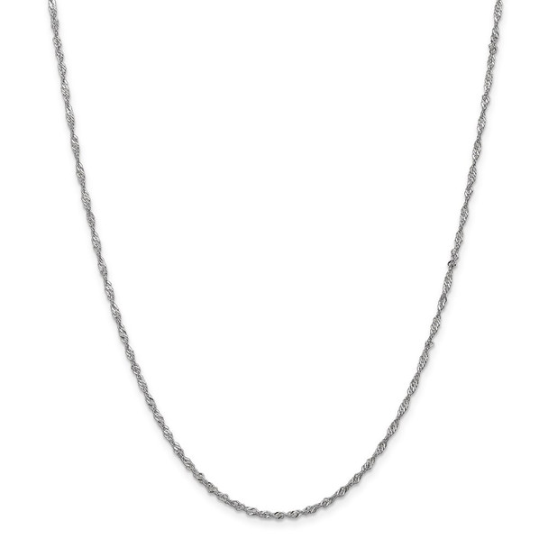 22" 14k White Gold 1.7mm Singapore Chain Necklace