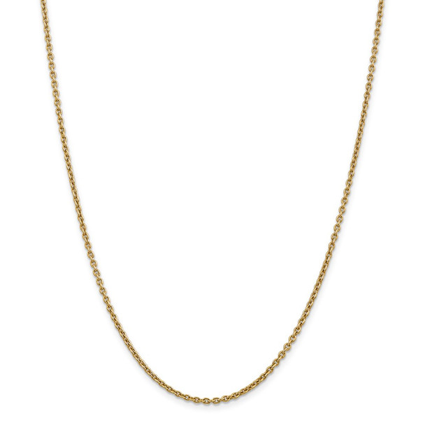 22" 14k Yellow Gold 2.2mm Forzantine Cable Chain Necklace