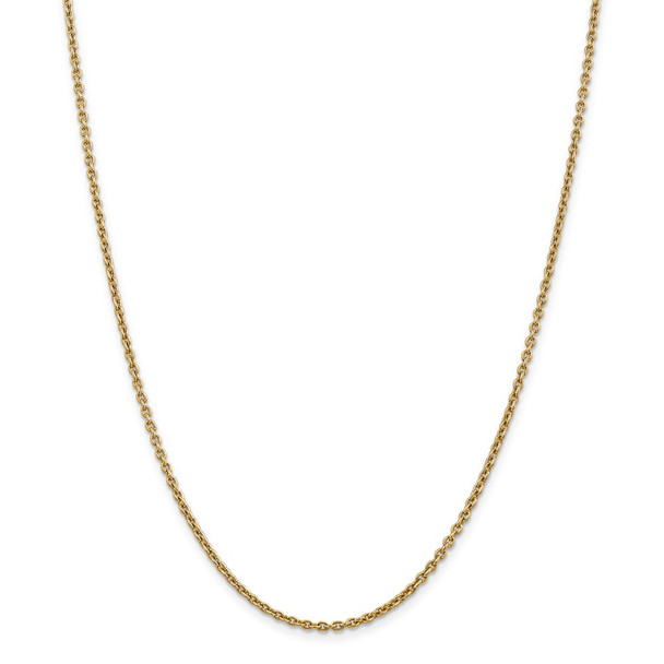 26" 14k Yellow Gold 2.2mm Forzantine Cable Chain Necklace