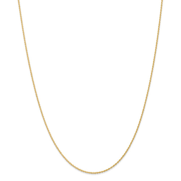 30" 14k Yellow Gold 1.1mm Baby Rope Chain Necklace