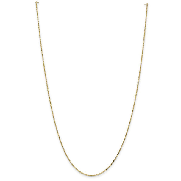 14" 14k Yellow Gold 1.4mm Diamond-cut Round Open Link Cable Chain Necklace