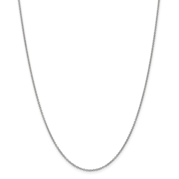 22" 14k White Gold 1.4mm Round Open Wide Link Cable Chain Necklace