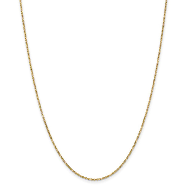 22" 14k Yellow Gold 1.6mm Round Open Link Cable Chain Necklace