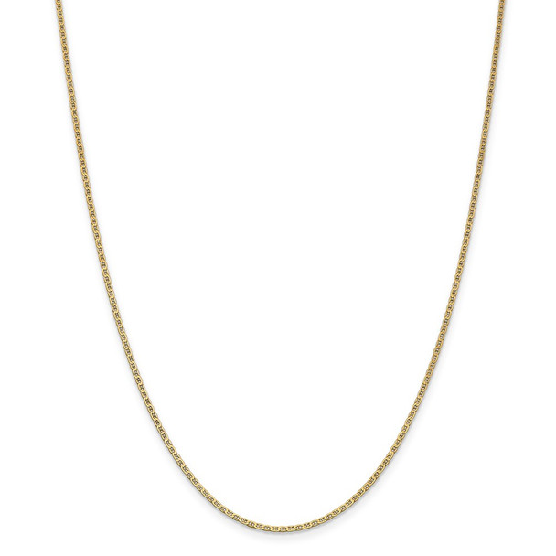 22" 14k Yellow Gold 1.5mm Lightweight Flat Anchor Link Pendant Chain Necklace