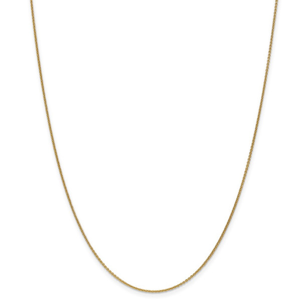 22" 14k Yellow Gold 1mm Round Open Link Cable Chain Necklace