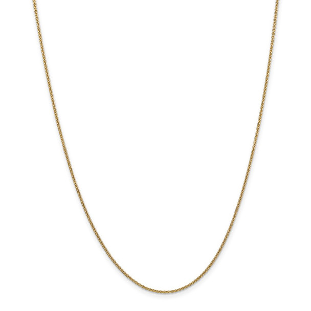22" 14k Yellow Gold 1.4mm Round Open Link Cable Chain Necklace