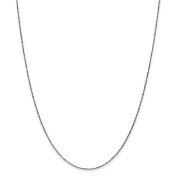 26" 14k White Gold 1mm Round Open Link Cable Chain Necklace
