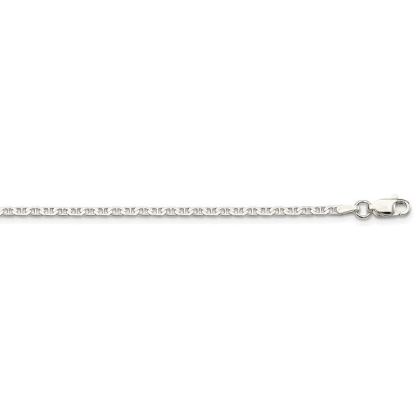 20" Sterling Silver 2.1mm Flat Anchor Chain Necklace