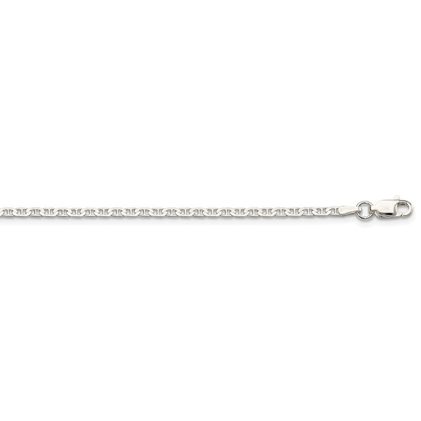 24" Sterling Silver 2.1mm Flat Anchor Chain Necklace