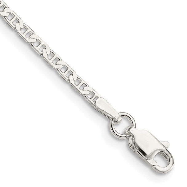 8" Sterling Silver 2.1mm Flat Anchor Chain Bracelet