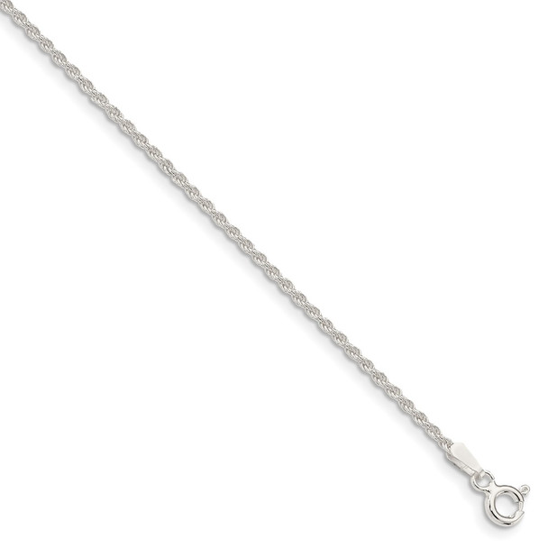 30" Sterling Silver 1.5mm Solid Rope Chain Necklace
