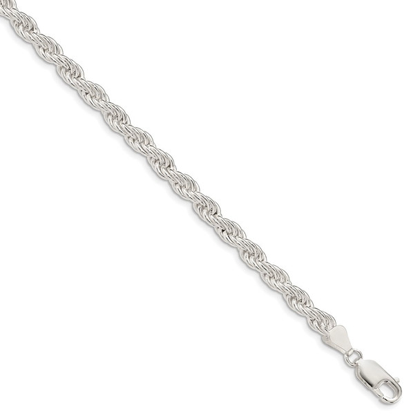 24" Sterling Silver 5mm Solid Rope Chain Necklace