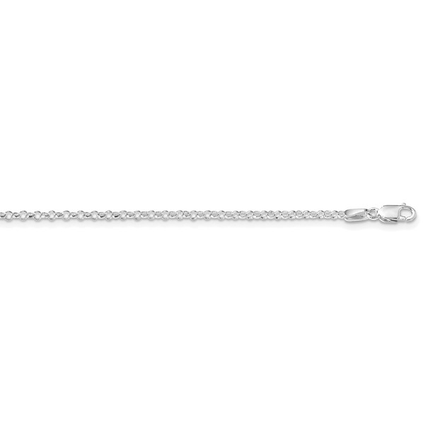 30" Rhodium-plated Sterling Silver 2mm Rolo Chain Necklace