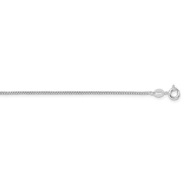 24" Rhodium-plated Sterling Silver 1.25mm Round Box Chain Necklace