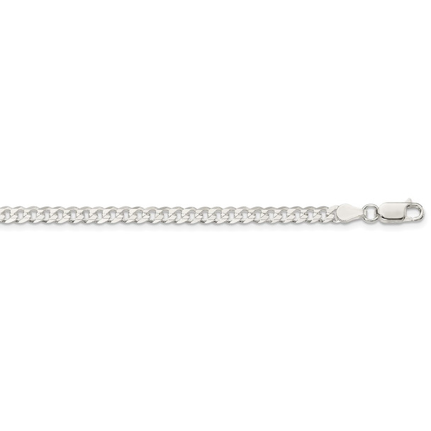 26" Sterling Silver 3.8mm Flat Curb Chain Necklace