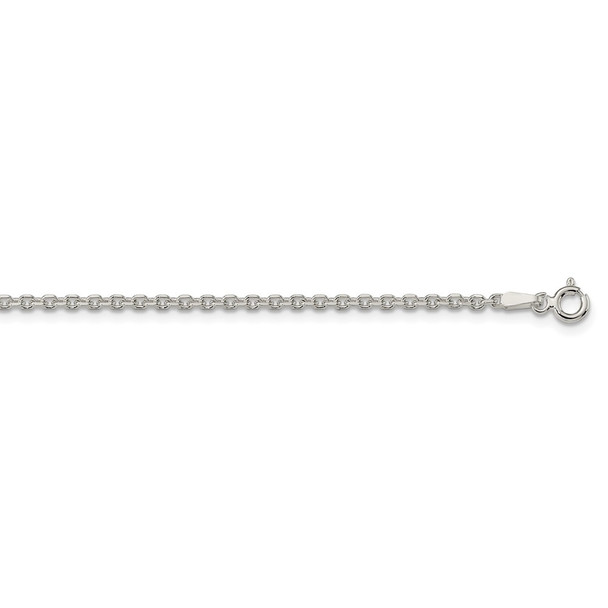 18" Sterling Silver 2.1mm Diamond-cut Forzantina Cable Chain Necklace