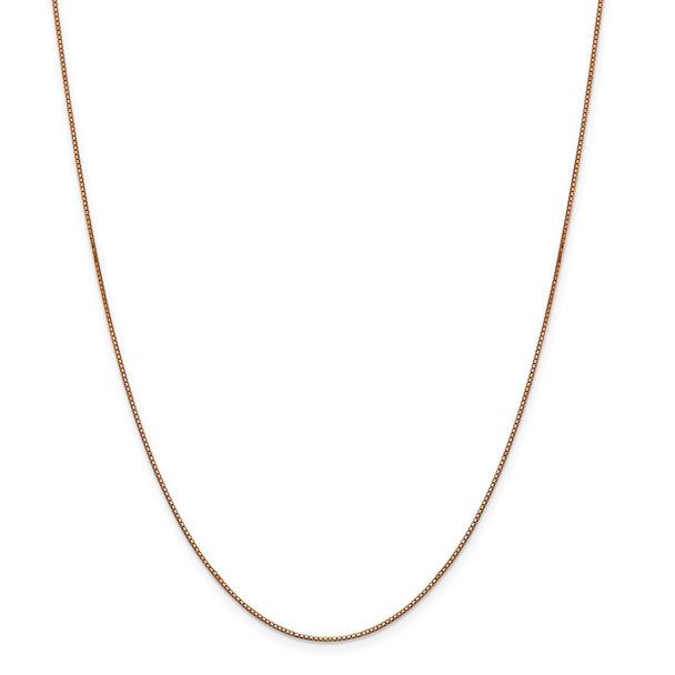 30" 14k Rose Gold .9mm Box Chain Necklace