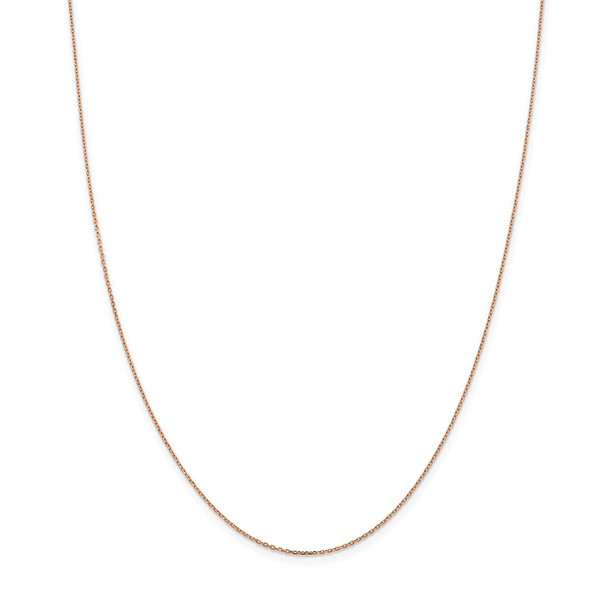 30" 14k Rose Gold 1.0mm Diamond-cut Cable Chain Necklace