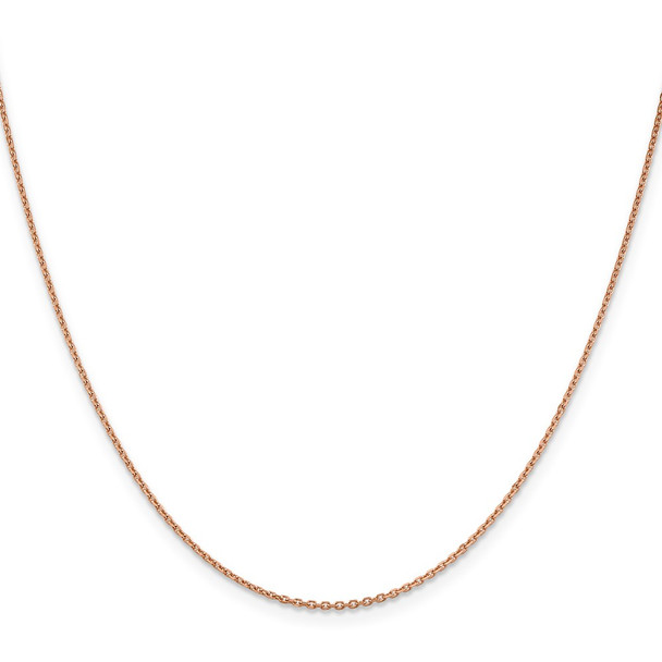 22" 14k Rose Gold 1.4mm Diamond-cut Cable Chain Necklace