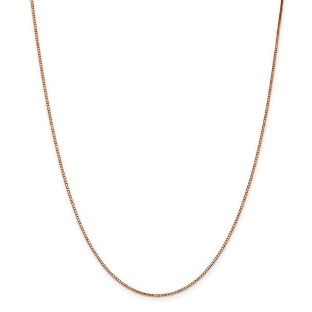 22" 14k Rose Gold 1.10mm Box Chain Necklace