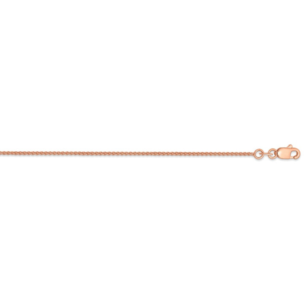 20" 14k Rose Gold 1mm Solid Polished Spiga Chain Necklace