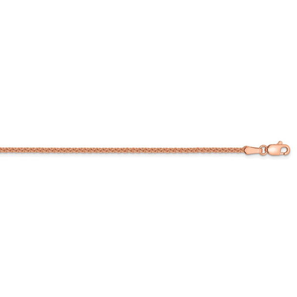 16" 14k Rose Gold 1.65mm Solid Polished Spiga Chain Necklace