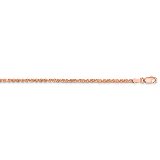 30" 14k Rose Gold 2.00mm Solid Polished Spiga Chain Necklace