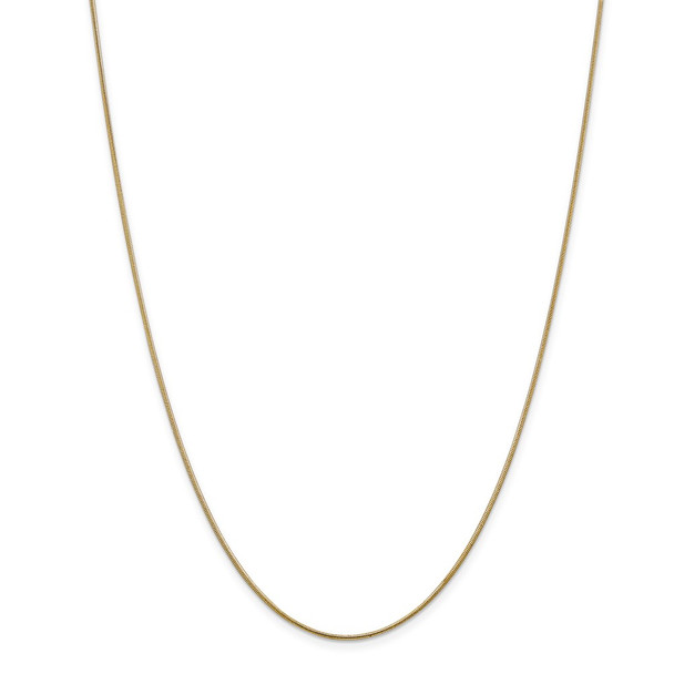 22" 14k Yellow Gold 1.1mm Round Snake Chain Necklace