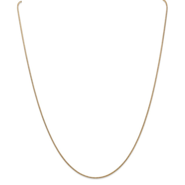 22" 14k Yellow Gold 1.4mm Round Snake Chain Necklace