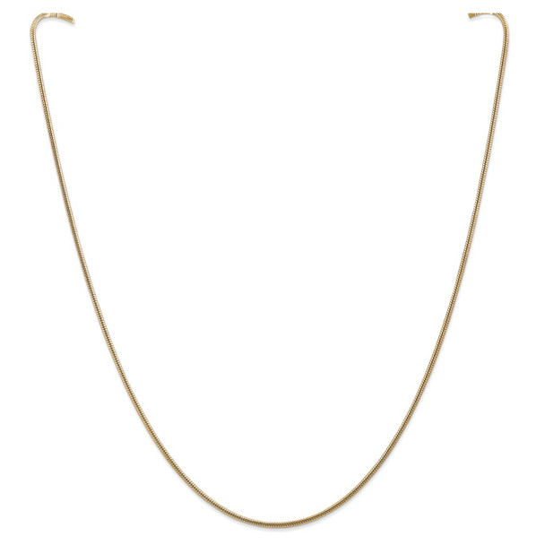 26" 14k Yellow Gold 1.6mm Round Snake Chain Necklace