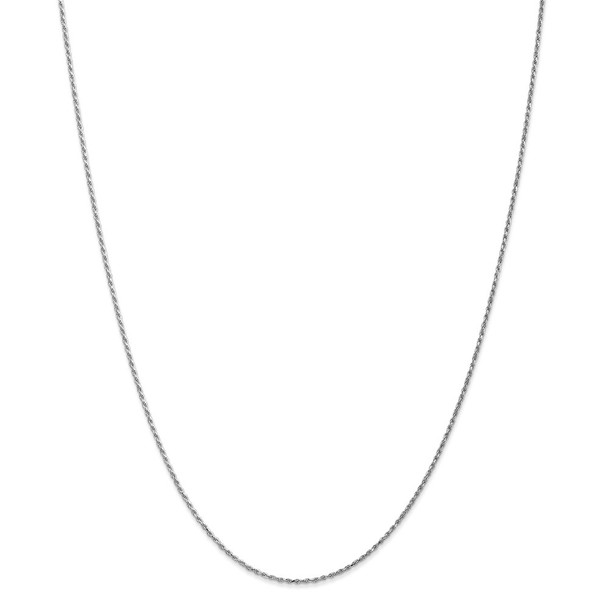 22" 14k White Gold 1.15mm Diamond-cut Machine-made Rope Chain Necklace