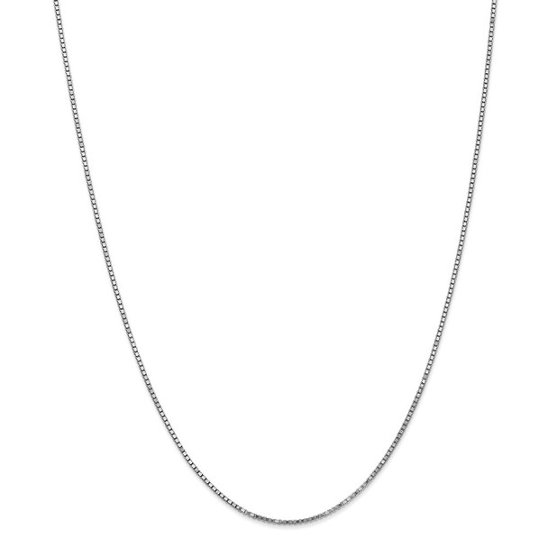 26" 14k White Gold 1.3mm Box Chain Necklace