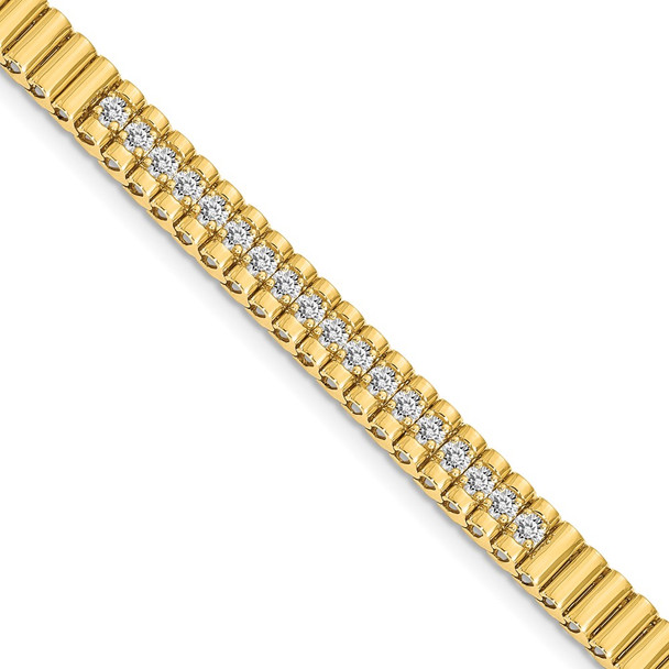 14k Yellow Gold AAA Diamond Link Bracelet
