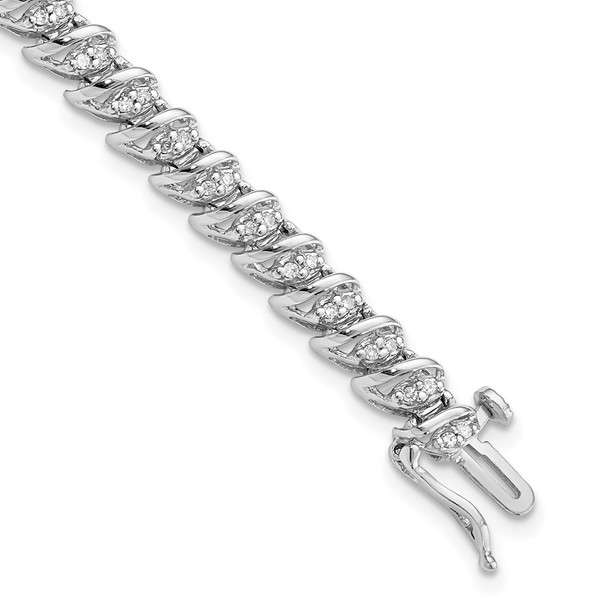 Sterling Silver Rhodium Plated Diamond Bracelet QDX1130