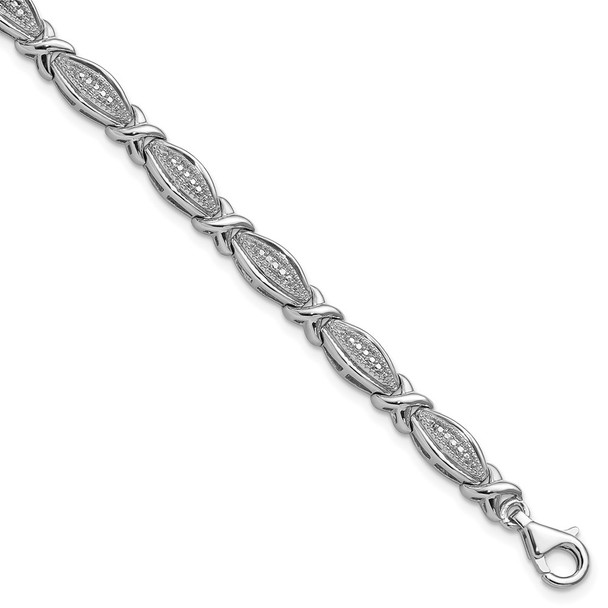 Sterling Silver Rhodium-plated Diamond Bracelet QDX1250