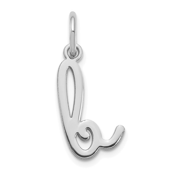 14k White Gold Lower Case Letter B Initial Charm