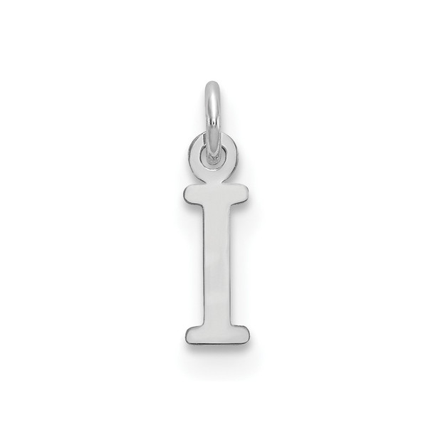 14k White Gold Cutout Letter I Initial Charm