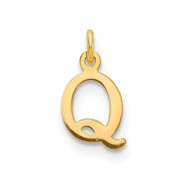 14k Yellow Gold Cutout Letter Q Initial Charm